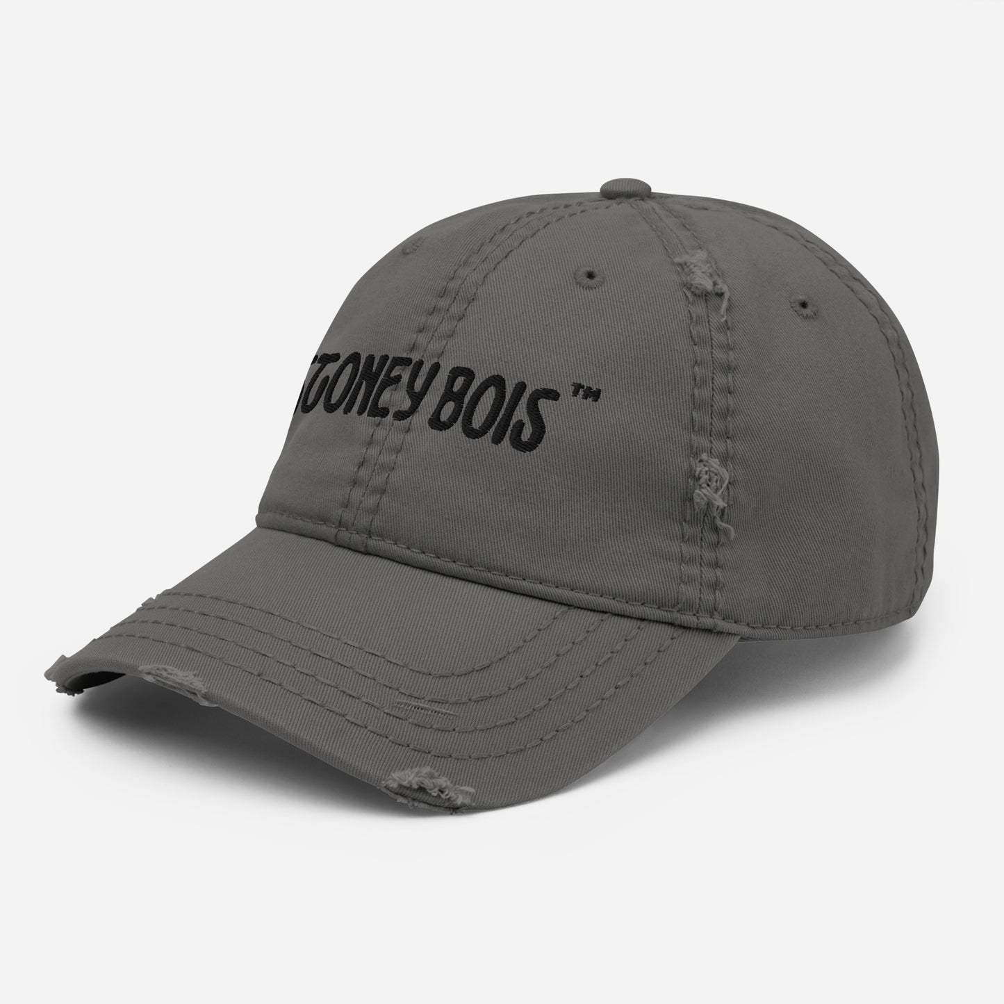Distressed Dad Hat Stoney Bois ™ Black Embroidered