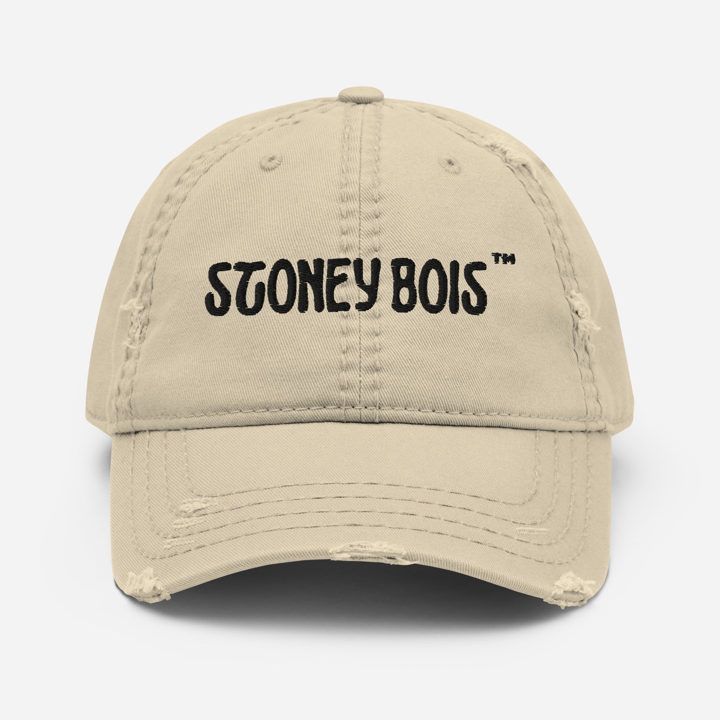 Distressed Dad Hat Stoney Bois ™ Black Embroidered