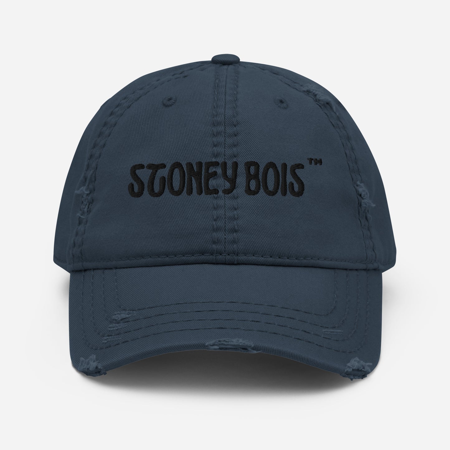 Distressed Dad Hat Stoney Bois ™ Black Embroidered