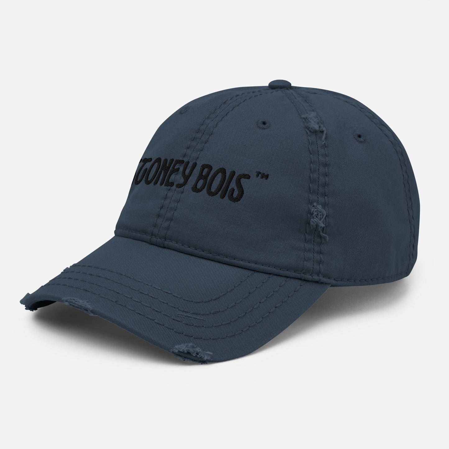 Distressed Dad Hat Stoney Bois ™ Black Embroidered