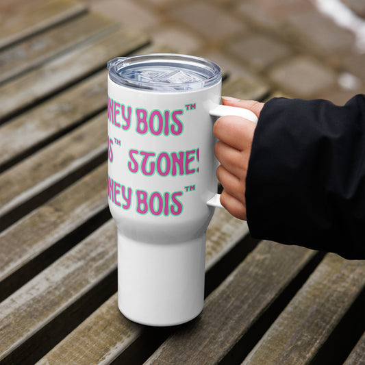 Travel mug with a handle