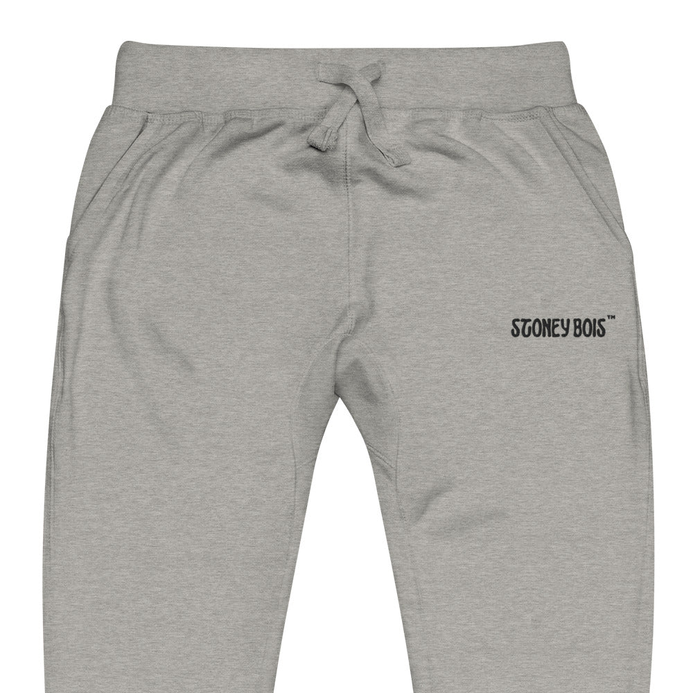 Stoney Bois Unisex fleece sweatpants - Black Embroidered