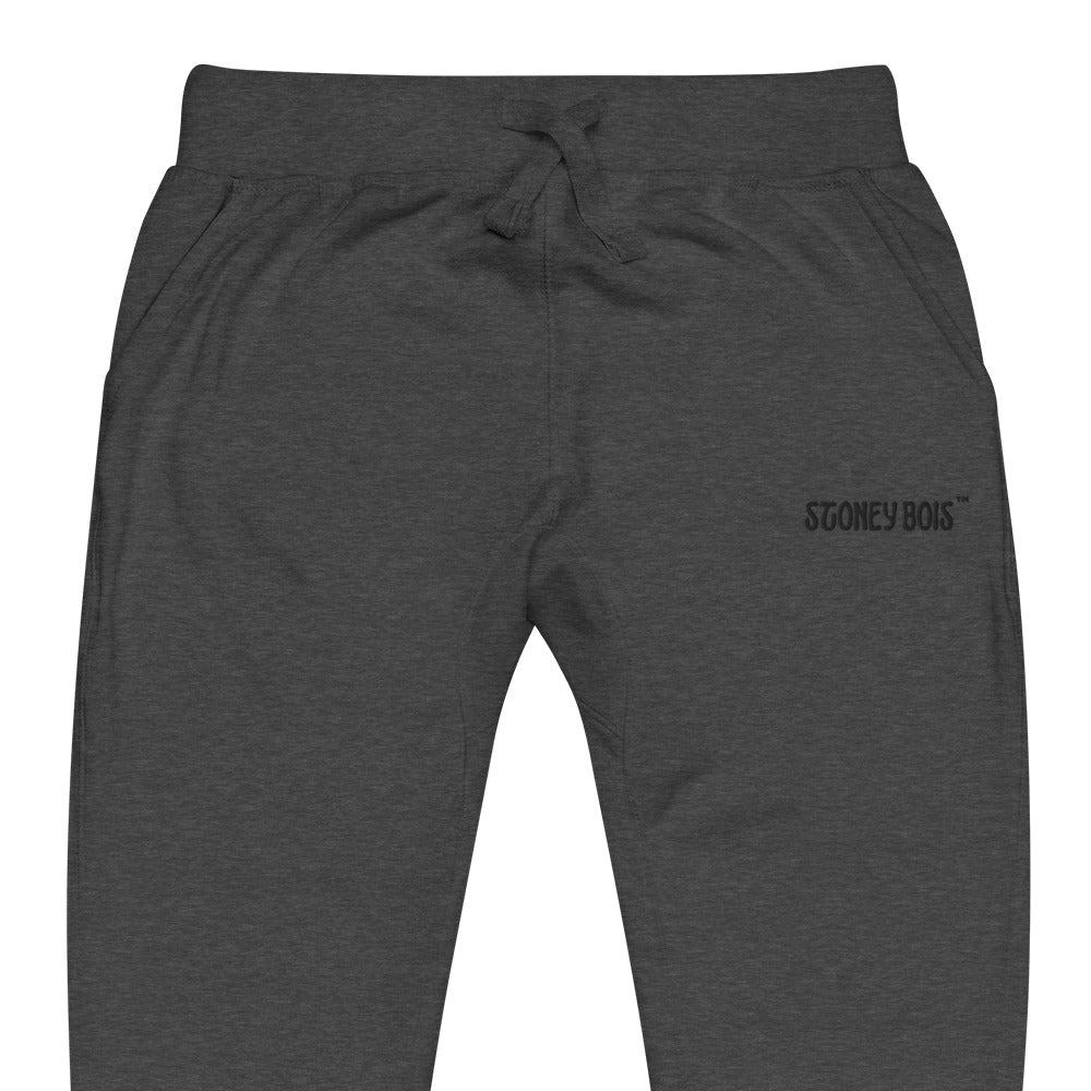 Stoney Bois Unisex fleece sweatpants - Black Embroidered