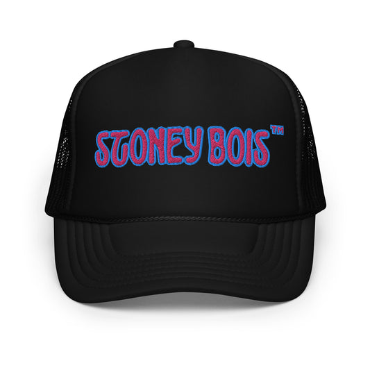 StonetBois™ Foam trucker hat - Embroidered Pink/Blue