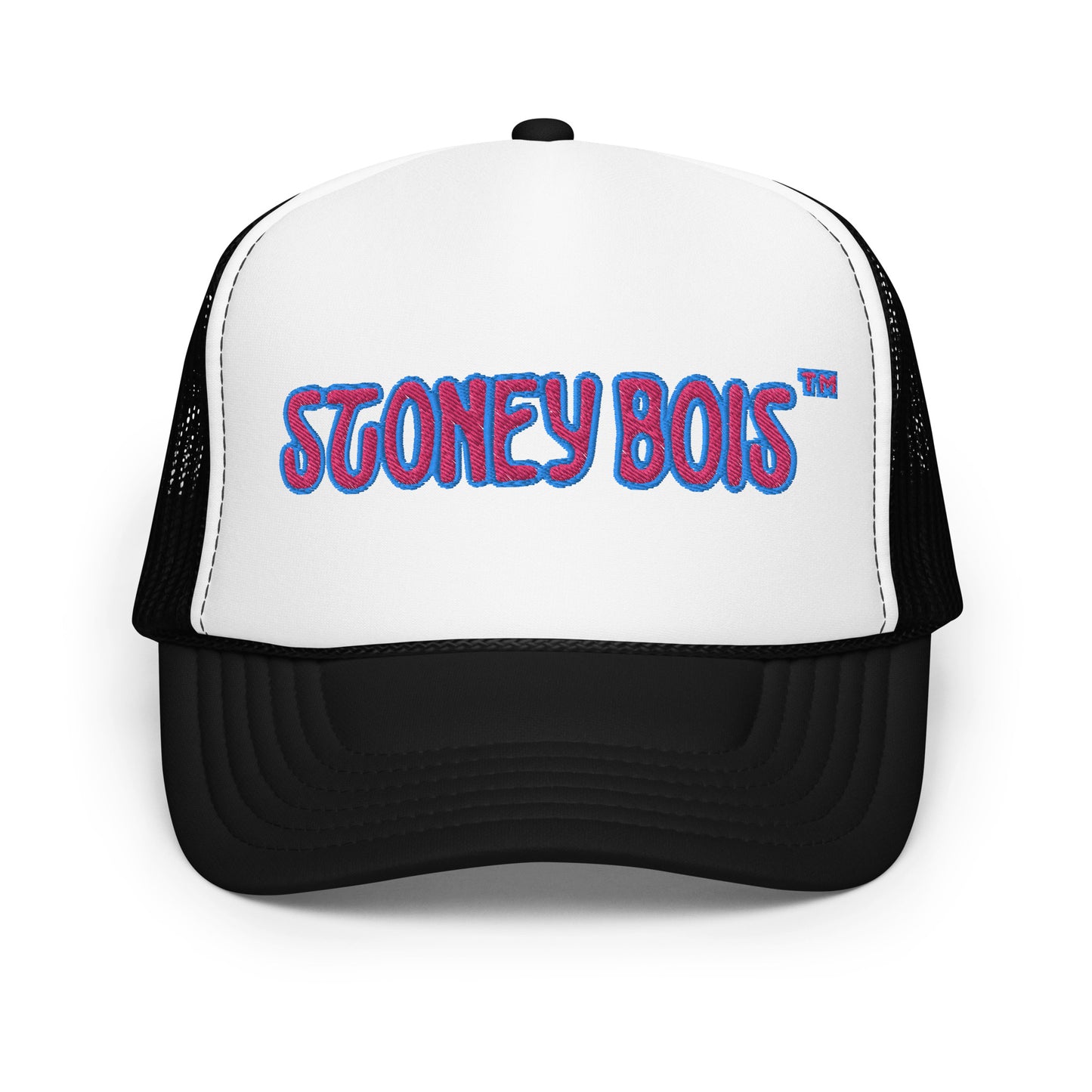 StonetBois™ Foam trucker hat - Embroidered Pink/Blue