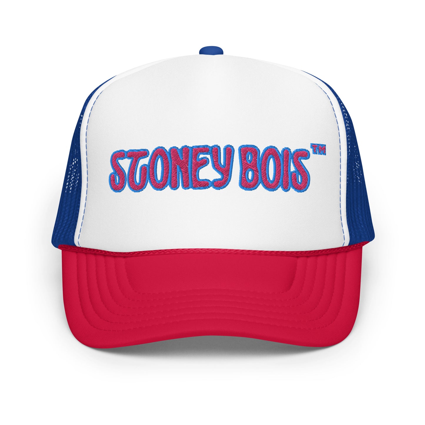StonetBois™ Foam trucker hat - Embroidered Pink/Blue