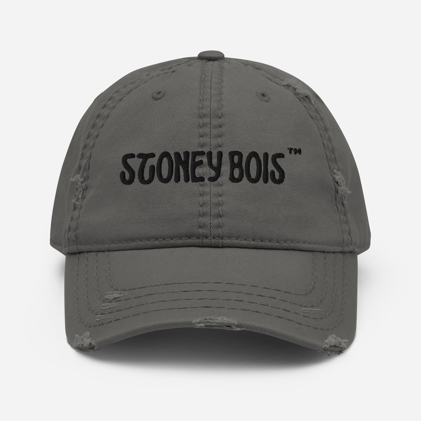 Distressed Dad Hat Stoney Bois ™ Black Embroidered