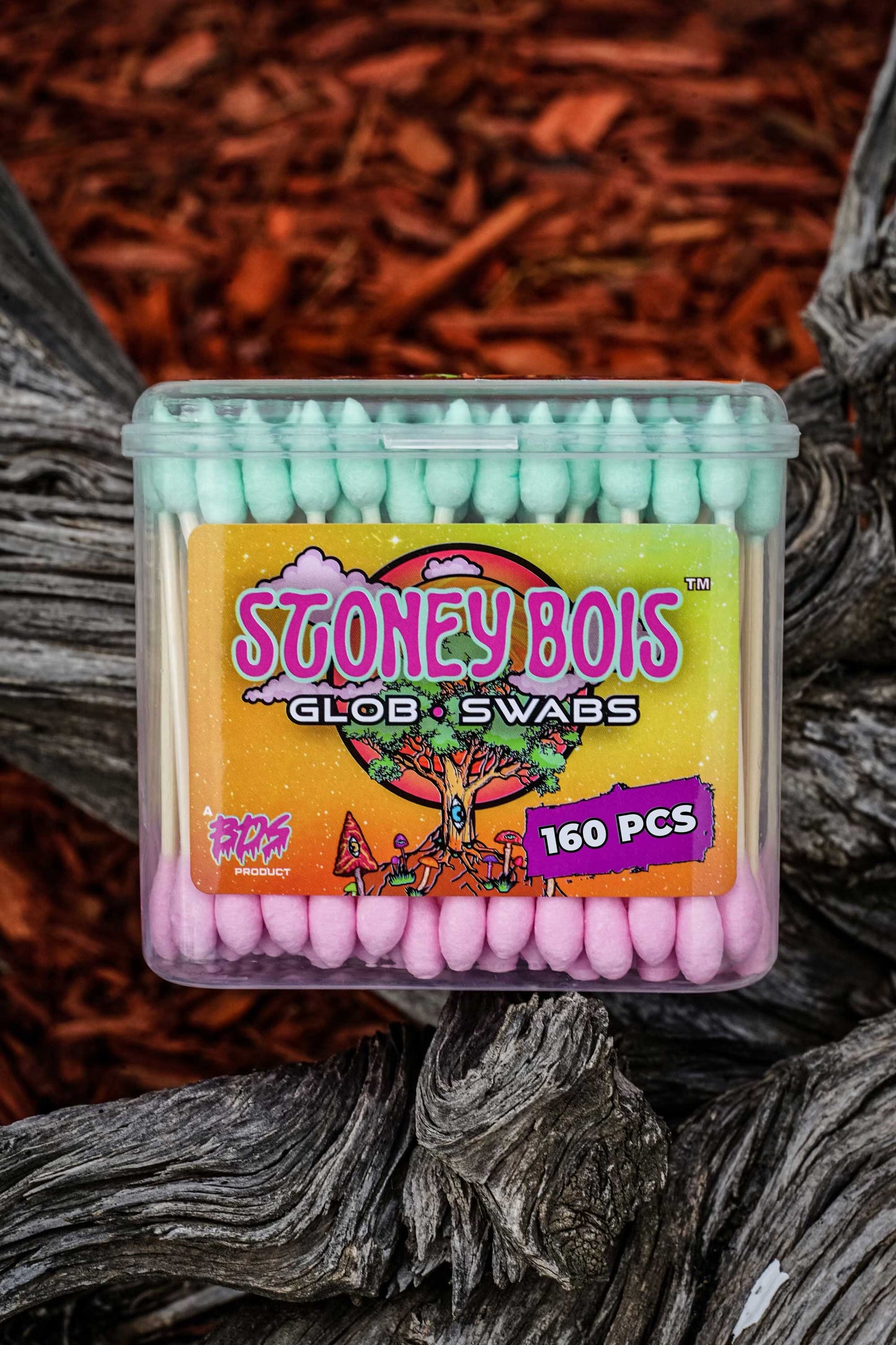 Best Value**(6Pack) Stoney Bois™ - Glob Swabs - $4.20 a box!! Sustainable Bamboo, Organic Cotton Swabs with One Pointed Green Side & One Pink Round Side- Qtip for glass/quartz cleaning