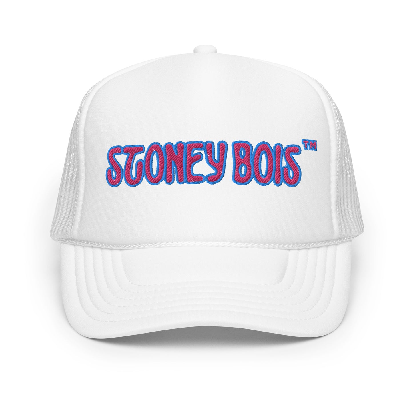 StonetBois™ Foam trucker hat - Embroidered Pink/Blue
